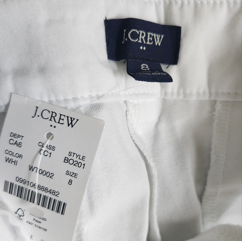 NWT JCrew Factory size 8 White Cotton Twill Shorts - Picture 3 of 3